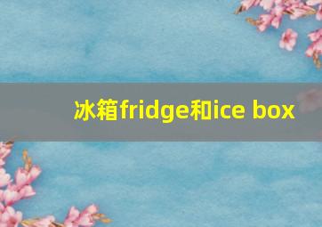 冰箱fridge和ice box